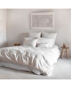 Cuscino bianco in cotone e lino - 40x60 cm