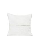 Besticktes weißes Leinenkissen - 35x35 cm