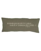Leinenkissen mit grüner Botschaft - 30x70 cm