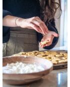 Delantal de cocina de lino lavado color caqui - 95x70 cm