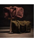 Wochenendtasche aus grünem Kord - 46x30x20 cm