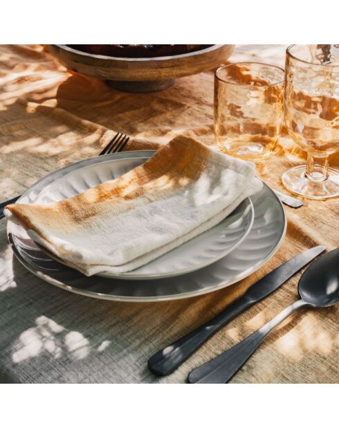 Tiefgefärbte gelbe Mini-Tischdecke aus Baumwolle - 100x100 cm