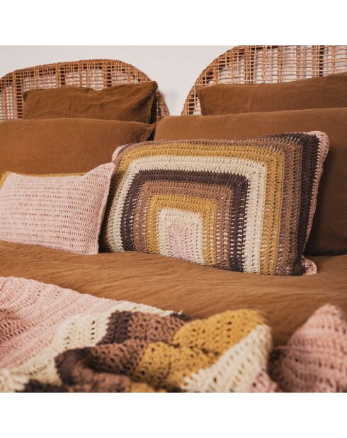 Handgemaakte gehaakte regenboogplaid - 100x200 cm