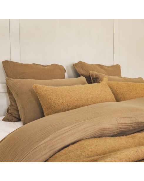 Taie d'oreiller en gaze de coton bronze - 65x65 cm