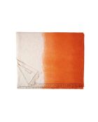 Dunkelfarbiges Baumwollplaid in Mandarinenfarben - 135x220 cm