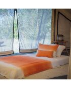 Dunkelfarbiges Baumwollplaid in Mandarinenfarben - 135x220 cm