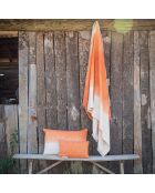 Dunkelfarbiges Baumwollplaid in Mandarinenfarben - 135x220 cm