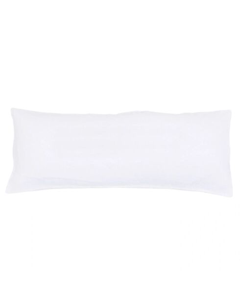 Einfarbiges weißes Leinenkissen - 30x70 cm