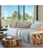 Bolsa natural de tres materiales - 48x38x14 cm