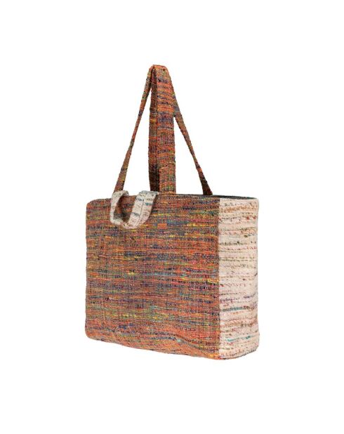 Bolsa natural de tres materiales - 48x38x14 cm