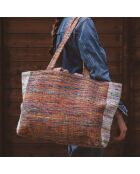 Bolsa natural de tres materiales - 48x38x14 cm