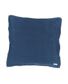 Federa blu in lino e cotone - 65x65 cm