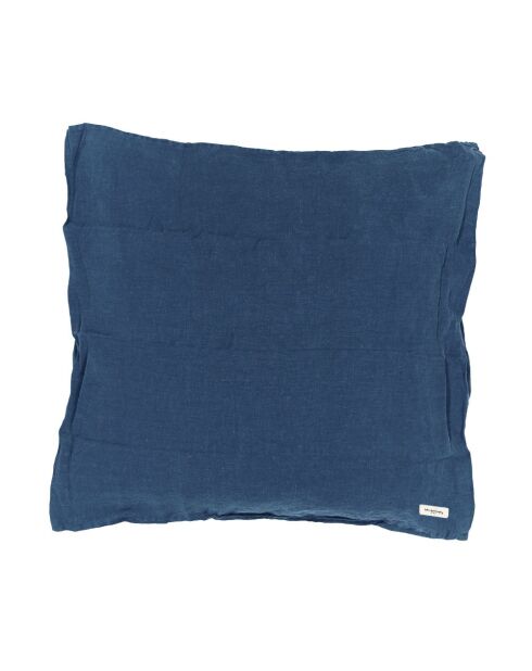 Federa blu in lino e cotone - 65x65 cm