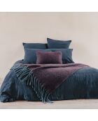 Federa blu in lino e cotone - 65x65 cm