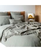 Grüner Kissenbezug aus Leinen und Baumwolle - 65x65 cm