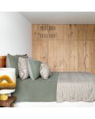 Grüner Kissenbezug aus Leinen und Baumwolle - 65x65 cm