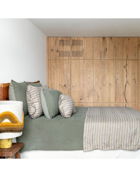 Grüner Kissenbezug aus Leinen und Baumwolle - 65x65 cm