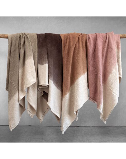 Roze plaid van diepgekleurd katoen - 135x220 cm