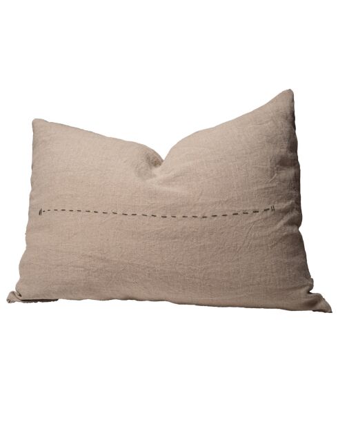 Cuscino in lino con dettaglio di cuciture naturali - 50x70x12 cm