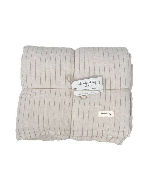 Funda nórdica de lino terracota - 260x240 cm