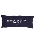 Leinenkissen mit schwarzer Botschaft - 30x70 cm