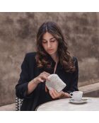 Portafoglio bianco in pelliccia sintetica - 12x12 cm