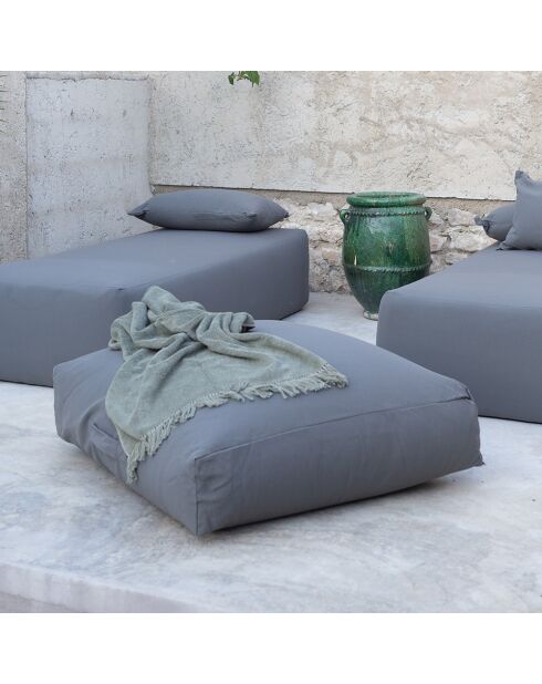 Graues Outdoor-Bodenkissen - 94x94x25 cm