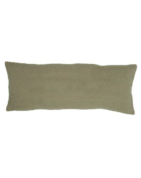 Einfarbiges grünes Leinenkissen - 30x70 cm