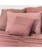 Taie d'oreiller en lin et coton rose - 50x70 cm