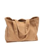 Beige corduroy draagtas - 35x45x17 cm
