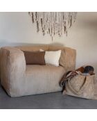 Beige corduroy draagtas - 35x45x17 cm