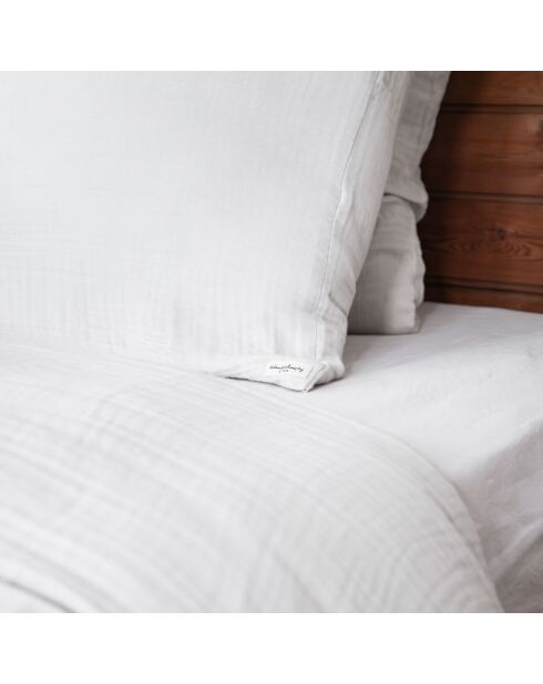 Kissenbezug aus Baumwollgaze mit Federn, 65 x 65 cm