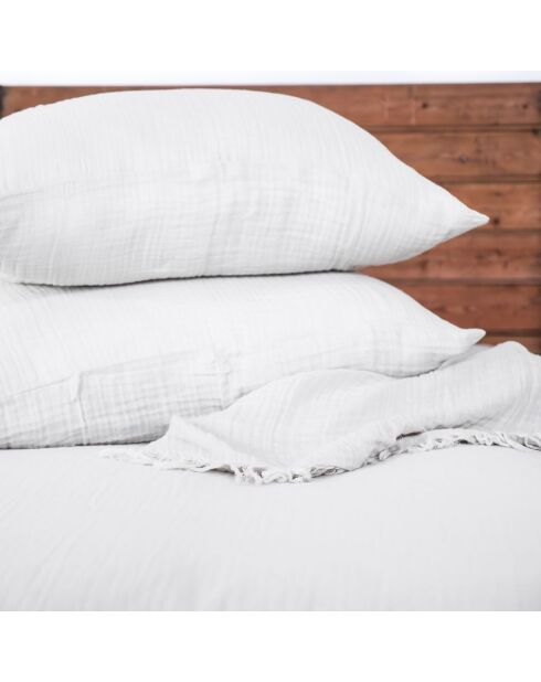 Kissenbezug aus Baumwollgaze mit Federn, 65 x 65 cm