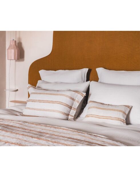 Kissenbezug aus Baumwollgaze mit Federn, 65 x 65 cm