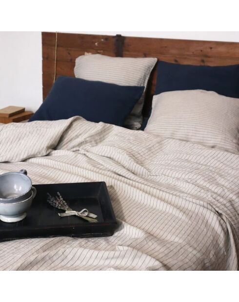 Funda nórdica de lino índigo