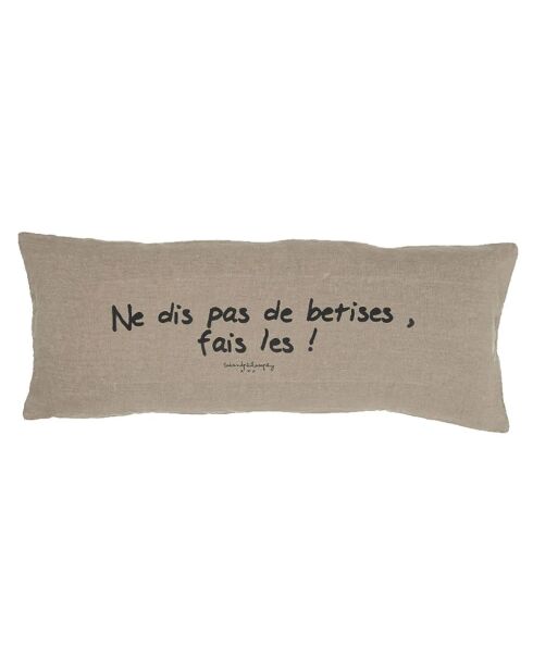 Cuscino in lino con un messaggio naturale - 30x70 cm