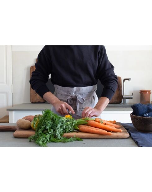 Delantal de cocina de lino lavado gris - 95x70 cm