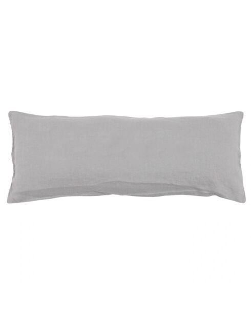 Einfarbiges graues Leinenkissen - 30x70 cm