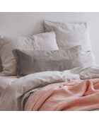 Einfarbiges graues Leinenkissen - 30x70 cm