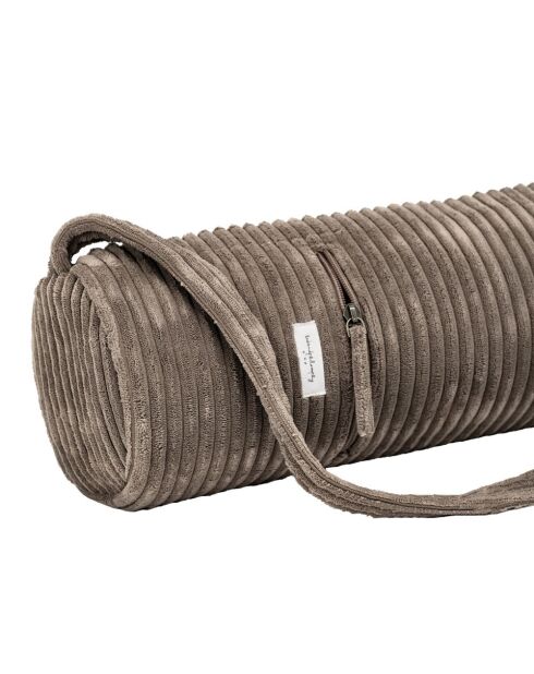 Beigefarbene Yogatasche aus Kord - 68x14x14 cm