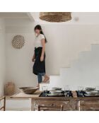 Delantal de cocina de lino lavado negro - 95x70 cm