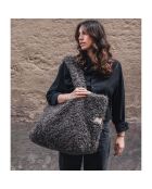 Bolso de piel sintética gris - 35x45x17 cm