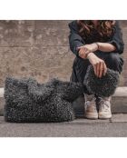 Bolso de piel sintética gris - 35x45x17 cm