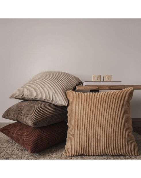 Beiges Cordkissen - 50x50 cm