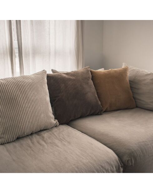Beiges Cordkissen - 50x50 cm