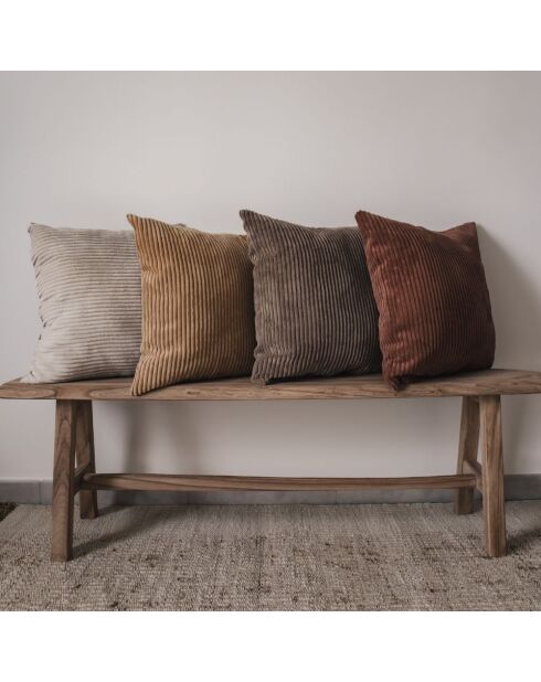 Beiges Cordkissen - 50x50 cm