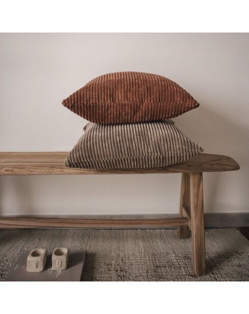 Cuscino in velluto a coste Mocca - 50x50 cm