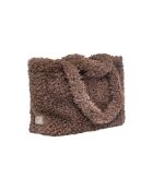 Borsa in pelliccia sintetica marrone - 35x45x17 cm