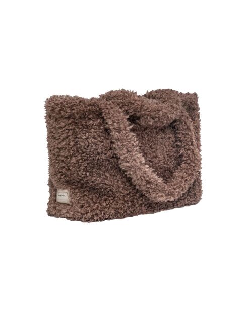 Borsa in pelliccia sintetica marrone - 35x45x17 cm