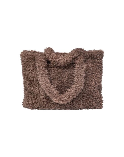 Borsa in pelliccia sintetica marrone - 35x45x17 cm
